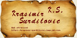 Krasimir Šurdilović vizit kartica
